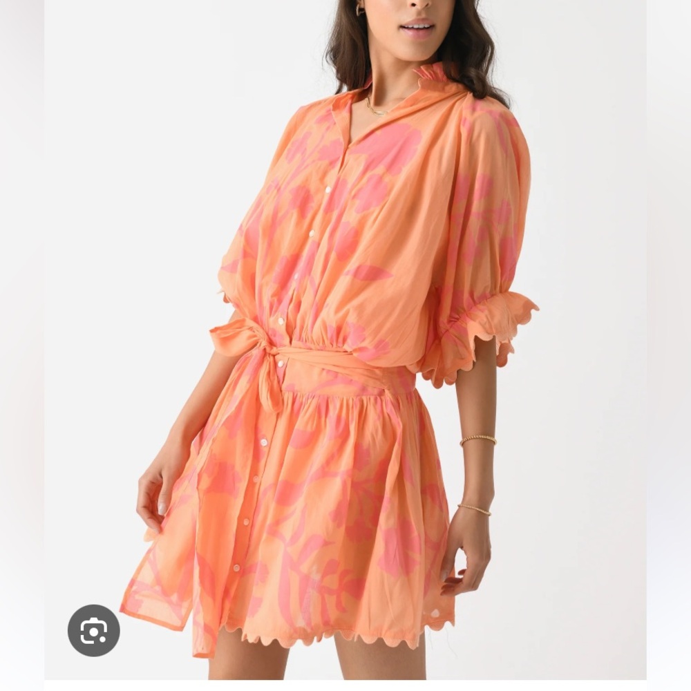 Juliet Dunn Majorelle Print Blouson Dress